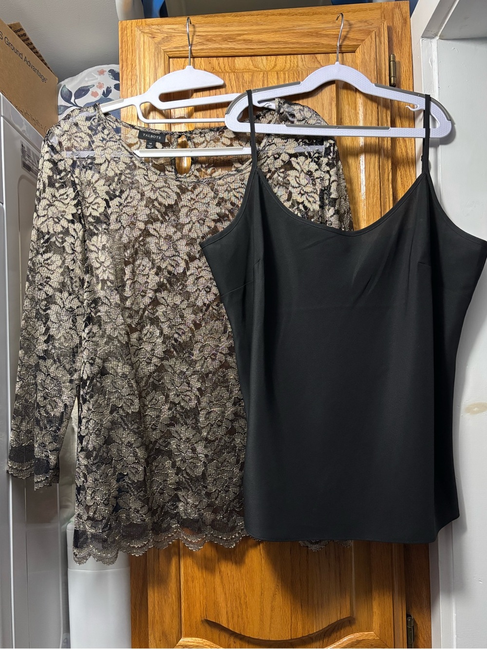 Talbots Floral Lace Blouse w/ Black Camisole